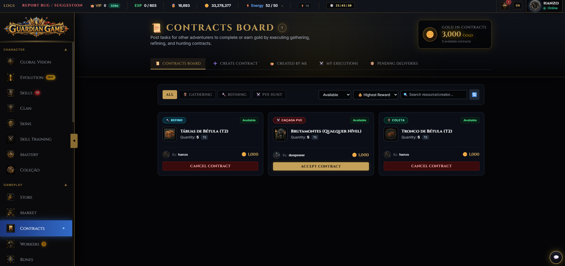 Mural de Contratos